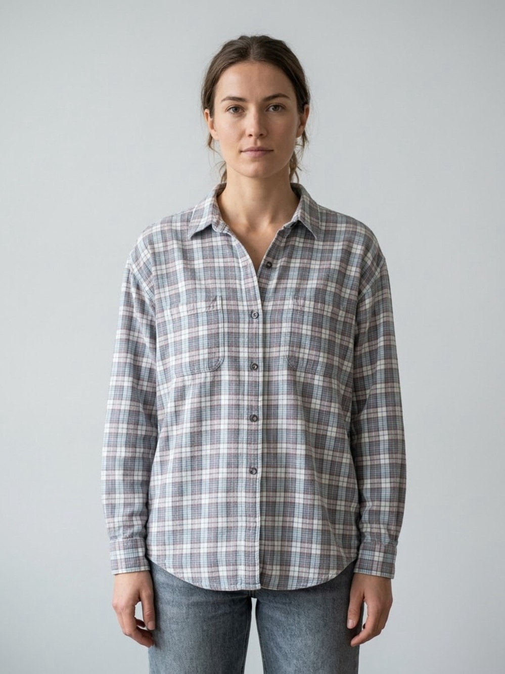 Patagonia Organic Cotton Plaid Flannel Long Sleeve Shirt Women's Large